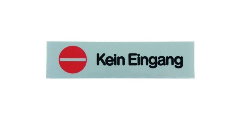 Aco Metallschild Conacord Klebeschild Kein Eingang von Aco