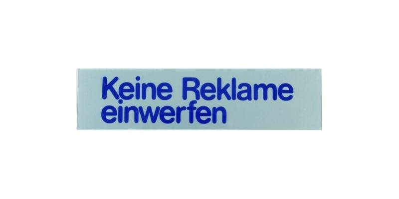 Aco Metallschild Conacord Klebeschild Keine Reklame einwerfen von Aco