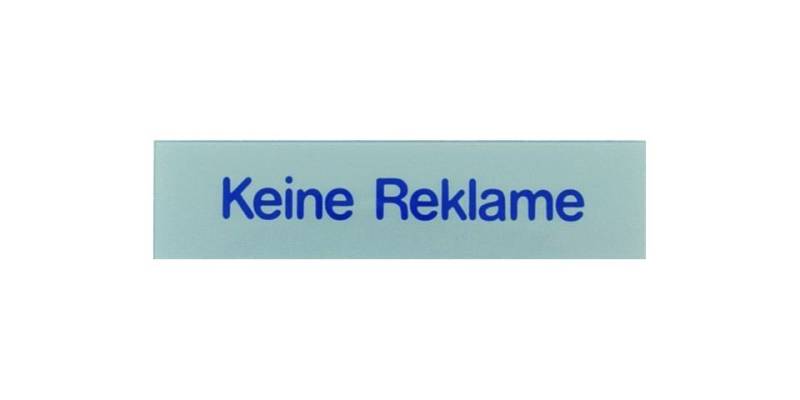 Aco Metallschild Conacord Klebeschild Keine Reklame von Aco