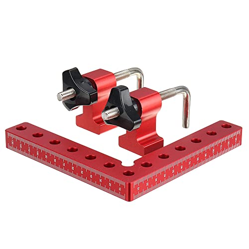 100/120/140mm Two Side Metric Scale Woodworking Precision Clamping Square L-Shaped Auxiliary Fixture Splicing Board Positioning Panel Fixed Clip Carpenter Square Ruler Woodworking Tool von Acofuns