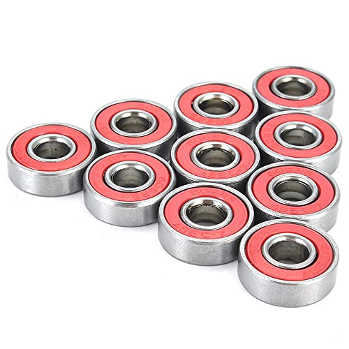 Acofuns ABEC-7 608RS Kugellager für Skateboard, 9 x 22 x 6 mm, Rot, 10 Stück von Acofuns