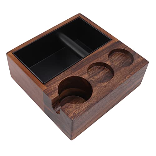 4in1 Holz Kaffeefilter Tamper Halter, Espresso Klopfbox und Tamperstation Kaffeemaschinen ZubehöR Aufbewahrungsboxen FüR Tamper, Verteiler und SiebträGer von Acogedor