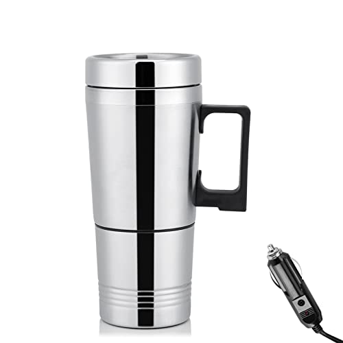 Acogedor Heizung Trinkbecher Flasche,Auto Edelstahl Elektrisch Becher Kaffee Tasse Wasser Becher, Wird in den Zigarettenanzünder Autos gesteckt,12 V / 24 V 300 ml (24V) von Acogedor