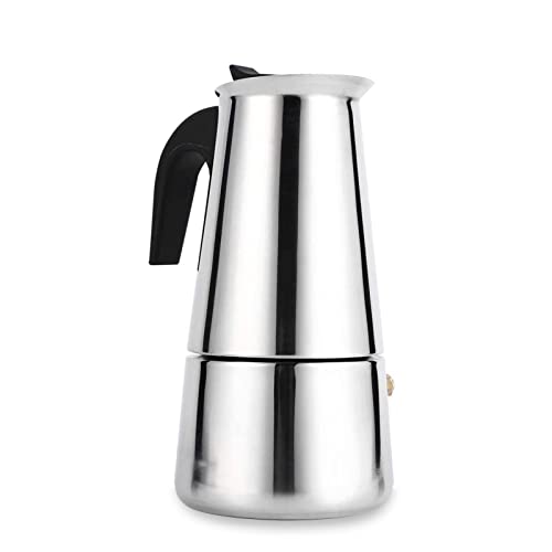 Acogedor Kaffeemaschine/Espressomaschine Kaffeemaschine - Espresso-Kocher/italienische Moka-Kaffeekanne - Edelstahlkaffee-Dauerfilter und hitzebeständiger Griff (100/200/300 / 450ml) (100ml) von Acogedor