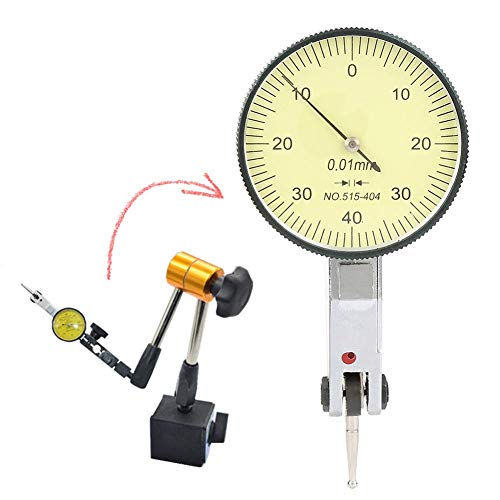 Messuhr,0-40-0 gewuchteter Zoll 0,01 mm metrische Präzisions Schwalbenschwanzschienen Messuhr Präzisions Messuhr Messgerät mit 2 Messsonden usw,Messbereich:0-0,8 mm(Rubin) von Acogedor
