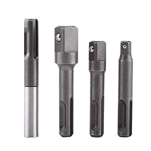 SDS Kombination，4 stücke Innensechskantschlüssel Power Extension Adapter Bit Set, Steckschlüssel Treiber Adapter für SDS Plus Bohrer 1/4 ", 3/8", 1/2 " von Acogedor