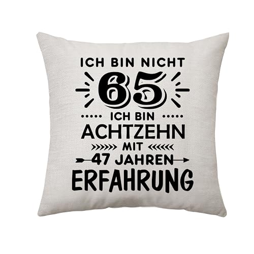 65 Jahren Geburtstag Geschenke für Frauen Männer 65. Geburtstag Kissenbezug 65 Jahren Geschenk Ideen für Frau, Ehemann, Eltern, Großeltern, Schwester, Bruder, Freund, Kollege Kissen Andenken (65.) von Aconesong