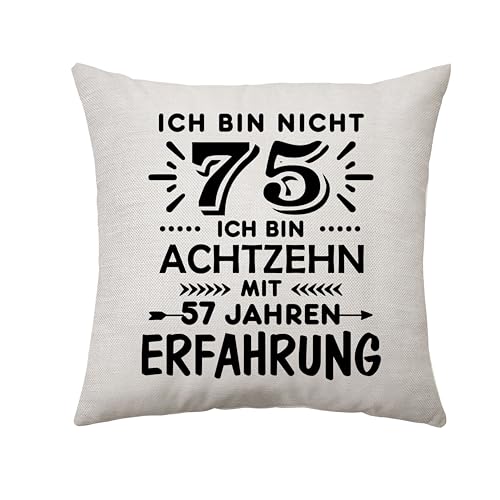 Aconesong 75. Geburtstagsgeschenke für Frauen Männer Geburtstag 75 Jahren Kissenbezug Geschenke für 75. Mama Daddy Nanny Opa Tante Onkel Freund Kollege Lustige Geburtstag Keepsake (75.) von Aconesong