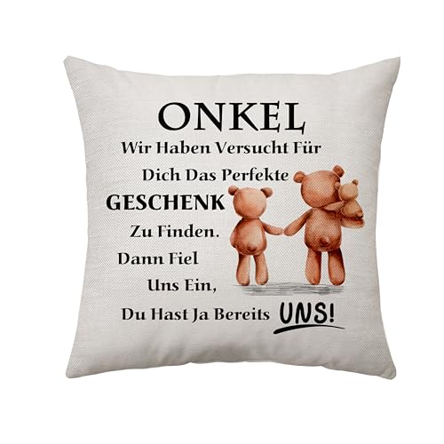 Aconesong Beste Onkel Geschenk von Nichte Neffe Kissenbezug Geschenke für Onkel Männer Geschenk für Vatertag Hochzeit Weihnachten Geburtstagsgeschenk für Onkel Deko 45 x 45 cm (Onkel-Uns) von Aconesong