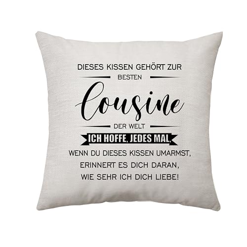 Aconesong Dieses Kissen Gehört zum Besten Cousine Geschenke von Cousin Cousine Deko Kissenbezug für Cousine Frauen Idee Geburtstag Cousine Quadratische Taille Kissenbezug (Cousine) von Aconesong