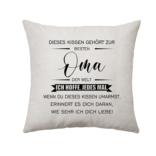 Aconesong Dieses Kissen Gehört zum Besten Oma Geschenke von Enkelkindern Oma Dekoration Kissenbezug für Oma Idee Muttertag Geburtstag Oma Quadratische Kissen Taille Kissenbezug (Oma) von Aconesong