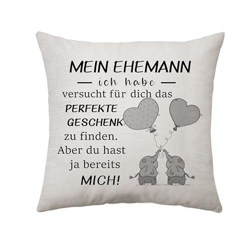 Aconesong Ehemann Kissenbezug Geschenke für Mann Ehemann Valentinstag Weihnachten für Ehemann Geburtstagsgeschenke von Frau Ideen Geschenke für Mann Dekoration 45 x 45 cm (Ehemann) von Aconesong