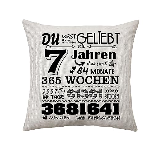 Aconesong Geburtstagsgeschenk für Frauen Männer Zierkissenbezüge Geschenk für Sie 6-50Jahre Geschenke für Mama Tante Papa Oma Opa Schwester Freund Geburtstagsgeschenke Ideen Kissenbezug 45x45 cm(7th) von Aconesong