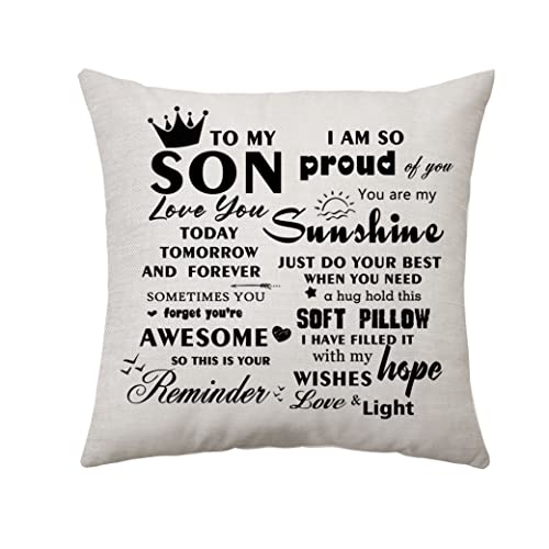 Aconesong Kissenbezug Geschenke für Frauen Männer Personalisierte Geburtstagsgeschenke Muttertag Vatertag für Duaghter Mama Papa Tante Oma Großvater Idee Geschenke Kissenbezug 45x45cm (Sohn) von Aconesong