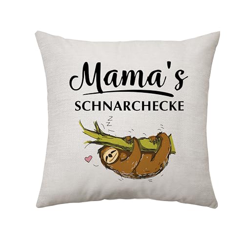 Aconesong Kissenbezug mit Spruch - Mama's Schnarchecke - Geschenk zum Geburtstag Weihnachten Muttertag für Mama Mutter Frauen Geschenk Beste Mama Deko Kissenbezug (Mama's) von Aconesong