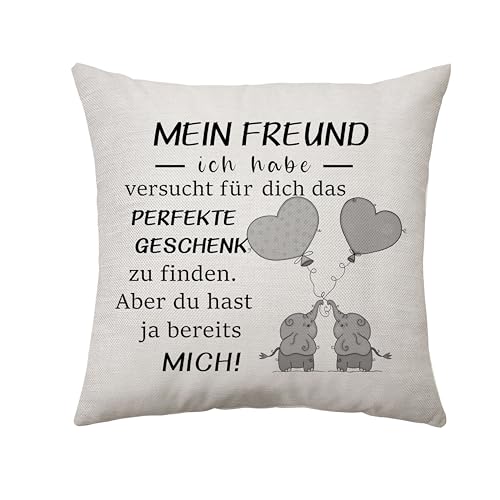 Aconesong Mein Freund Geschenke Valentinstag Deko Andenken Kissenbezug Geschenke für Freund Geburtstag Graduierung Weihnachten Geschenke für Ihn (Freund) von Aconesong