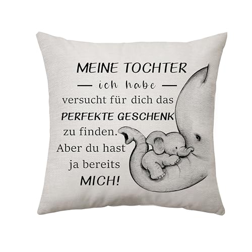 Aconesong Meine Tochter Geschenk Interessanter Kissenbezug für Tochter Geburtstag von Mama Papa zu Tochter Geburtstag Muttertag Weihnachten Hochzeit Abschluss Geschenke (Tochter) von Aconesong