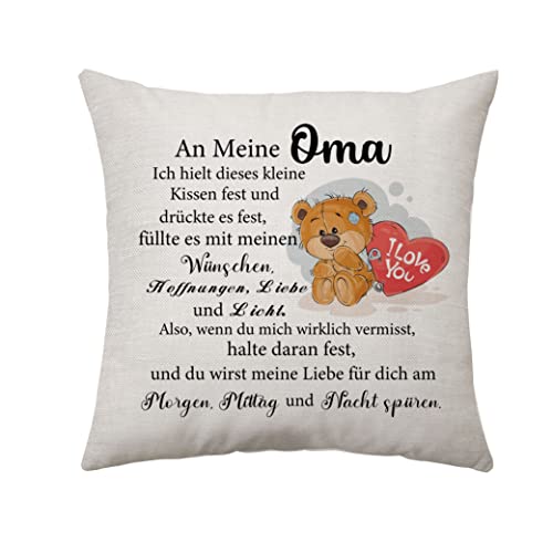 Aconesong Oma Geschenk von Enkelin Oma Geschenk Geburtstag von Enkel Kissenbezug Geschenk für Großmama Großmutter zum Muttertag Weihnachten Beste Oma Geschenke (Oma) von Aconesong