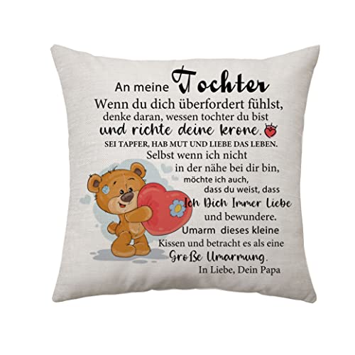 Aconesong Tochter Geschenk Inspirierende Geschenke für Tochter Geburtstag von Papa Kissenbezüge Kleine Tochter Geschenke von Vater Tochter Weihnachten Hochzeitsgeschenke (Tochter von Papa) von Aconesong