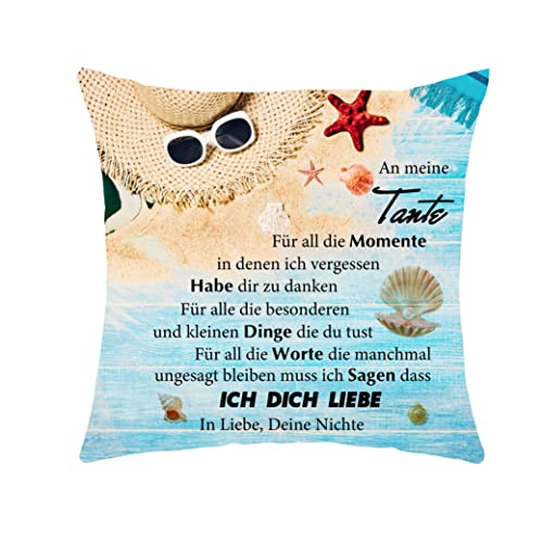 An Meine Tante Geschenke Kissenbezug für Tante Nichte Süße Zierkissenbezüge Geschenke für Tante Geburtstagsgeschenke (Tante) von Aconesong