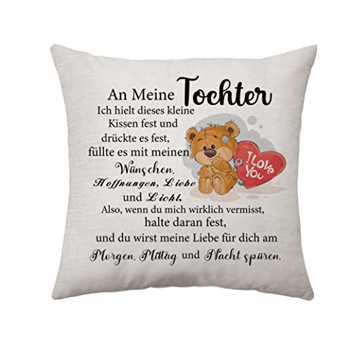 An Meine Tochter Geschenke Kissenbezug Geschenke für Tochter von Mama Papa zu Tochter Geburtstagsgeschenke Weihnachten Hochzeitsgeschenke (Tochter) von Aconesong