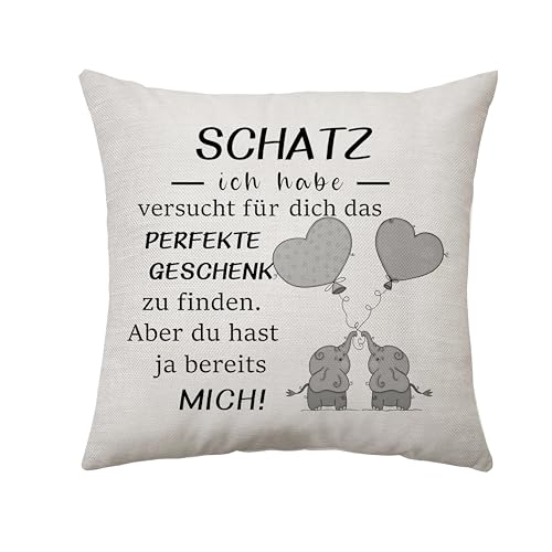 Kissen Abdeckung mit ”Schatz, Ich Habe versucht für Dich das perfekte“ - Schatz Tochter Sohn Frau Ehemann Freundin Oma Opa Geschenk Valentinstag Geburtstag Weihnachten Idee Geschenke Deko (Schatz) von Aconesong