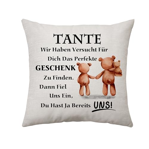 Aconesong Tante Kissenbezug Geschenke für an Weihnachten Muttertag Geburtstagsgeschenke Ideen von Nichte Neffen Dekoration (Tante-Uns) von Aconesong