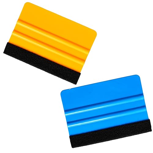 2 Stück Rakel Rakel für Folie Soft Folierungs Werkzeug Folienrakel Kunststoff Rakel für Fensterfolie Squeegee for Vinyl mit Filzkante für Auto,Möbelfolie,Fensterfolie,Folierung von Acooruiteng