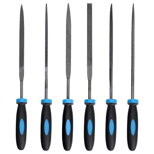 Acooruiteng Feilenset Metall Profi Feile 6tlg Metallfeile Mini Feilen Set File Set Schlüsselfeilen Holzfeile Rundfeile Holzfeilen Set Nadelfeilen Set für Werkstatt Heimwerken von Acooruiteng