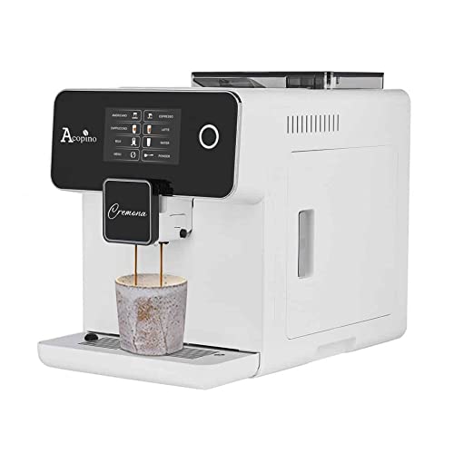 Cremona One Touch Kaffeevollautomat und Espressomaschine mit Milchsystem, weiß von Acopino