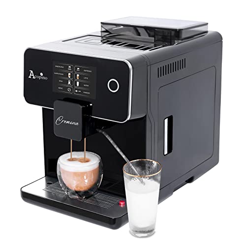 Acopino Cremona One Touch Kaffeevollautomat und Espressomaschine mit Milchsystem,Cappuccino und Espresso auf Knopfdruck farbiges Touch Display von Acopino