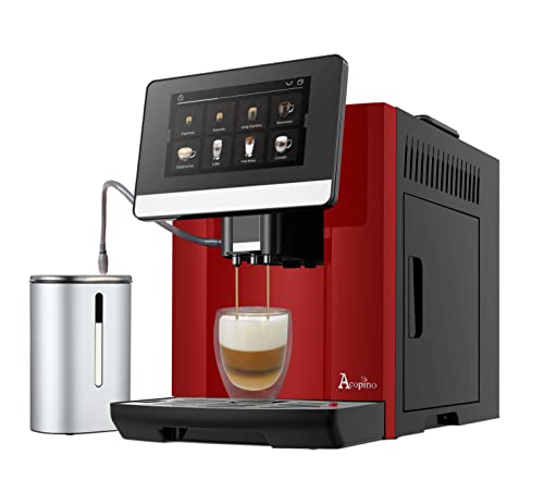 Acopino Kaffeevollautomat Kaffeemaschine Espressomaschine Barletta, großes Farbdisplay, mit Milchsystem für perfekten Kaffeegenuss (red) von Acopino