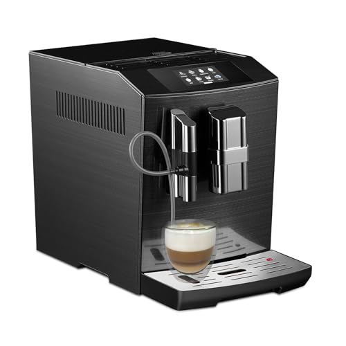 Acopino Modena ONE Touch Kaffeevollautomat in Edelstahl mit Milchsystem,Cappuccino und Espresso auf Knopfdruck, schwarz, LCD Farbdisplay von Acopino