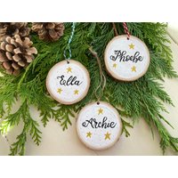 Personalisierte Kalligraphie Natürliche Holzscheibe Dekorationen - Hochzeitsdeko & Weihnachtsdekoration von AcornStationery