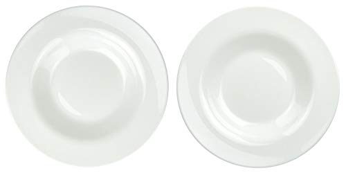 Acoroc Pizzateller Ø 32cm oder Pastateller Ø 28,5cm in Weiß oder Schwarz - 2er, 4er oder 6er Sets - Spülmaschinenfest Mikrowellengeeignet (Pasta Ø 28,5cm - Weiß, 2 Stück) von Acoroc
