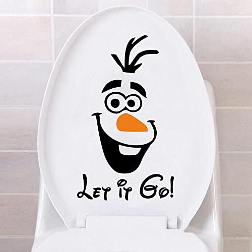 Acotobo Olaf Let It Go Aufklebe Gefrorene Königin Aufkleber Sticker WC Toilettendeckel Decor für Kinder 15x25 Cm,2er-Set von Acotobo