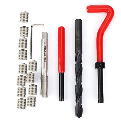 17-teiliges Gewindereparatur-Set M10x1,25 Edelstahl-Gewindebohrer-Set f¨¹r Innengewinde von Acouto