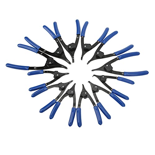 Acouto 12pcs Snap -Zange Einstellen Gerade Gebogene Kiefer Interne Externe Circlip -Zelle Zur Automatischen Reparatur von Snap Zellen SetCirclip Plierretining Plierc Clamp/Holder Plierinternal von Acouto