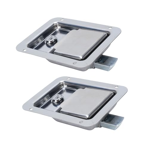 Acouto 2pcs Toolbox Griff Verriegelungsschrank Türschloss 304 Edelstahl mit Schlüssel für Wohnmobile RV -Elektrokabinett von Acouto