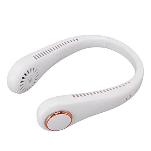 Acouto 3 Geschwindigkeit Wiederaufladbar Klappelloser Nackenventilator für Lange Sommertage Im Freien Nackenlüfter Tragen (WHITE) von Acouto