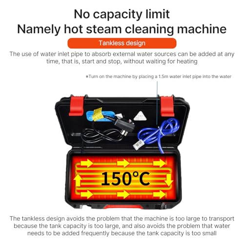 Acouto 3000W Druck Druckdampfreiniger Aufgabe Tragbar mit Voice Sendung 3 Getriebe Kalt Heißer Dampf mit Taschenlampe Mehrere Pinsel Verlängerung Düse für Küchendampfspeicherer Verstärker Sauber von Acouto