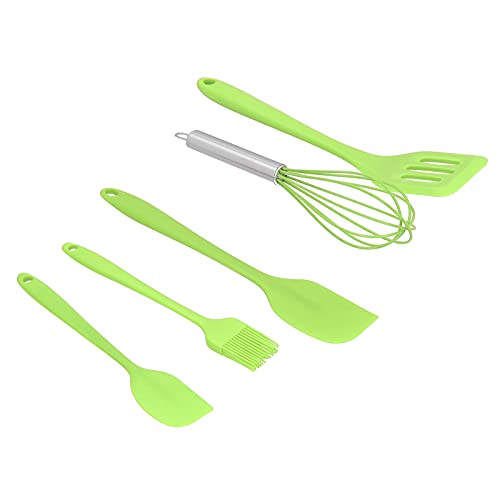 Acouto 5pcs/Set Silikon Spatel DIY Küche Utensilien Backwerkzeugkuchen -Dekoration für Heimbakerygreen Gleichmäßig Nicht Nein, Wenn Ein Eierboterkitchen Scraporoil Binstslotted Spatulahome (Grünes von Acouto