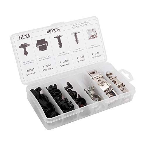 Acouto 60pcs Auto Motorpfanne Clips Müseh Pin Hardware Kit Motor Pangine Pangine Pfanne Hardware Kitengine Pinengine Pan -Clips Nuss von Acouto