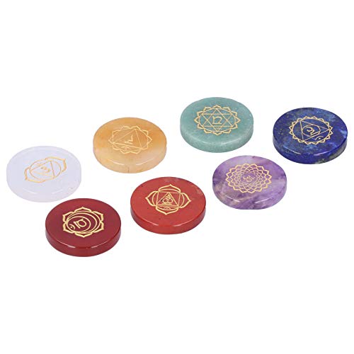 Acouto 7 Chakra -Steinset, Edelsteine ​​Ornamente, Verwendet für Reiki, Meditation, Chakra -Ausgleich usw. Aus Einer Aufbewahrungsbox, Bequem zu Bedienen, 7 Multi -Stone von Acouto