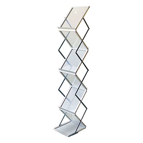 Acouto 8 Grids Magazine Rack, Faltbare Acrylbroschüre -Ständer, Aluminium -Legierungs -Display -Rack für Ausstellungen, Büros, Einzelhandelsgeschäfte, Einfach Eingerichtet von Acouto