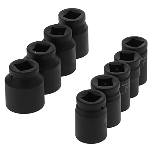 Acouto 9pcs Impact Socket Set Deep 6-Punkte-Auto-Auto-Handwerkzeug mit Hoher Torsion mit Korrosionsresistenten Schwarzen Phosphatbeschichtung für Aufprallschlüssel von Acouto