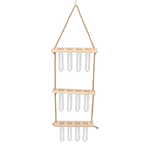 Acouto Anlagen -Ausbreitungswand Hanging -Röhrchen mit 12 Testrohre Einfache Installation für Fensterbänkegärten (Holzfarbe) von Acouto