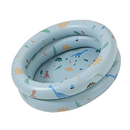 Acouto Aufblasbarer Pool Retro Blow -up Swimming Pool Familie süß Verdickte Beige Dinosaurier Aufblasbare Schwimmbäder Aufblasbare Poolfamilie Sommer -Poolkids (Blauer Dinosaurier) von Acouto
