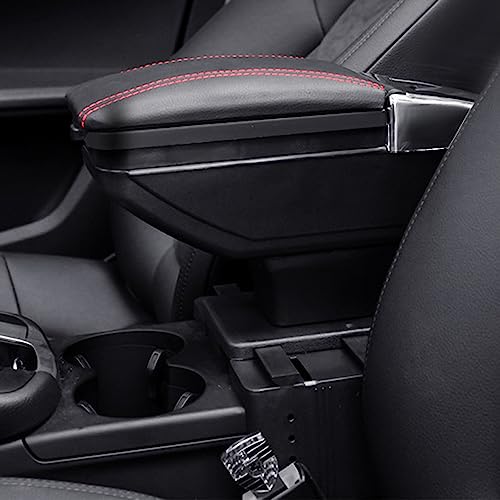 Acouto Auto Armlehre Aufbewahrungsbox Leder Ausziehbar Ellbogen Ruhepolster Aufbewahrung mit Auszugsbechhalter Basis Armladen Stützearmrest Pushionarmrest Pillowarmrest Padcar Armlehnen Kissenbox von Acouto
