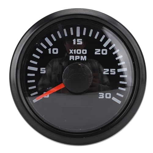 Acouto Auto -Drehzahl -Tachometer Tachometer 52 Mm 0-3000 U/Min mit Einstellbarem Geschwindigkeitsverhältnis 1,0-360 für LKW Traktoren Cars RVS -Boote (Schwarzes Zifferblatt schwarzer Lünette von Acouto